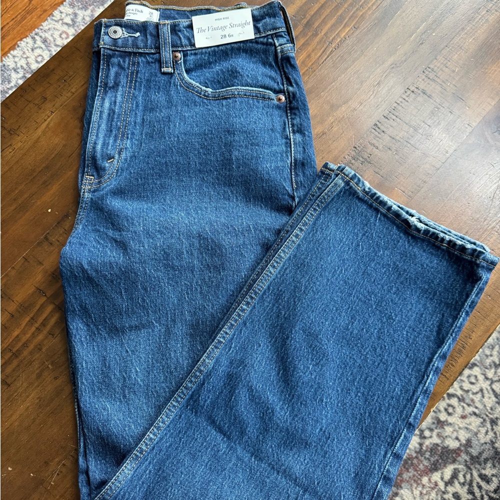 A&F Vintage Straight Blue Jeans (NWT, never worn)